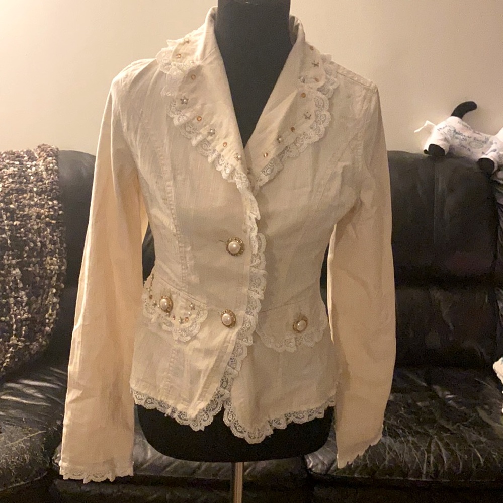 NWOT Off white Blazer with studs - Picture 1 of 4